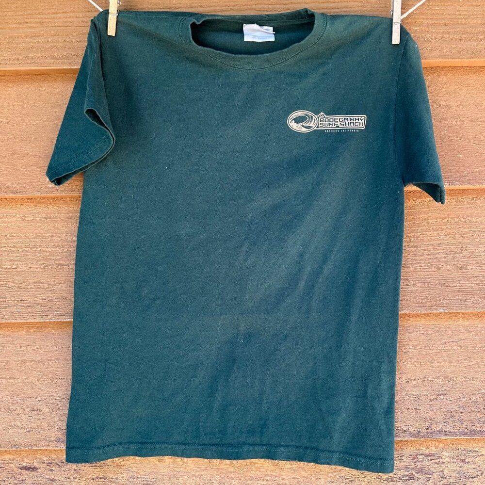 Vintage Hanes Bodega Bay Surf Shack Nor Cal Green Graphic T-Shirt Size S